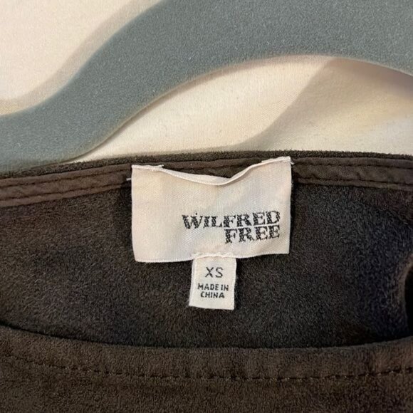 Artiza Wilfred Free Nori brown faux suede dress size XS sheath dress mini - Picture 5 of 8